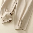 thumbnail image 4 of Wycnly Womens Long Pants Business High Waist Button Loose Wide Leg Straight Trousers Casual Solid Cotton Linen Pants with Pocket Beige XXXL, 4 of 6