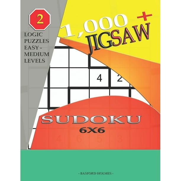 jigsaw sudoku 1 000 sudoku jigsaw 6x6 logic puzzles easy medium levels 2 paperback walmart com