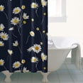 thumbnail image 4 of Darkblue Daisy Flower Yellow Centers Pattern Shower Curtain 36"x72" ,Bathroom Decorative Shower Curtains Set with 12 Hooks,Modern Waterproof Washable Shower Curtain, 4 of 6