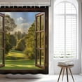 thumbnail image 3 of Scenery Shower Curtain Tree Forest Wild Scene Summer Nature Scenery Through Vintage Wooden Window View Shower Curtain Bathroom Home Decor with 12 Hooks 72x72 inches (B), 3 of 5