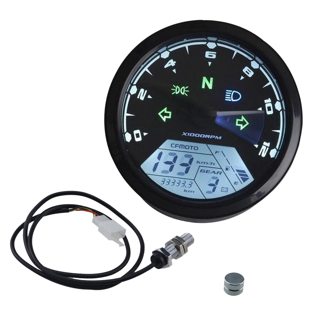 12000rpm KMH/MPH LCD Digital Gauge Motorcycle Speedometer Odometer For Harley 