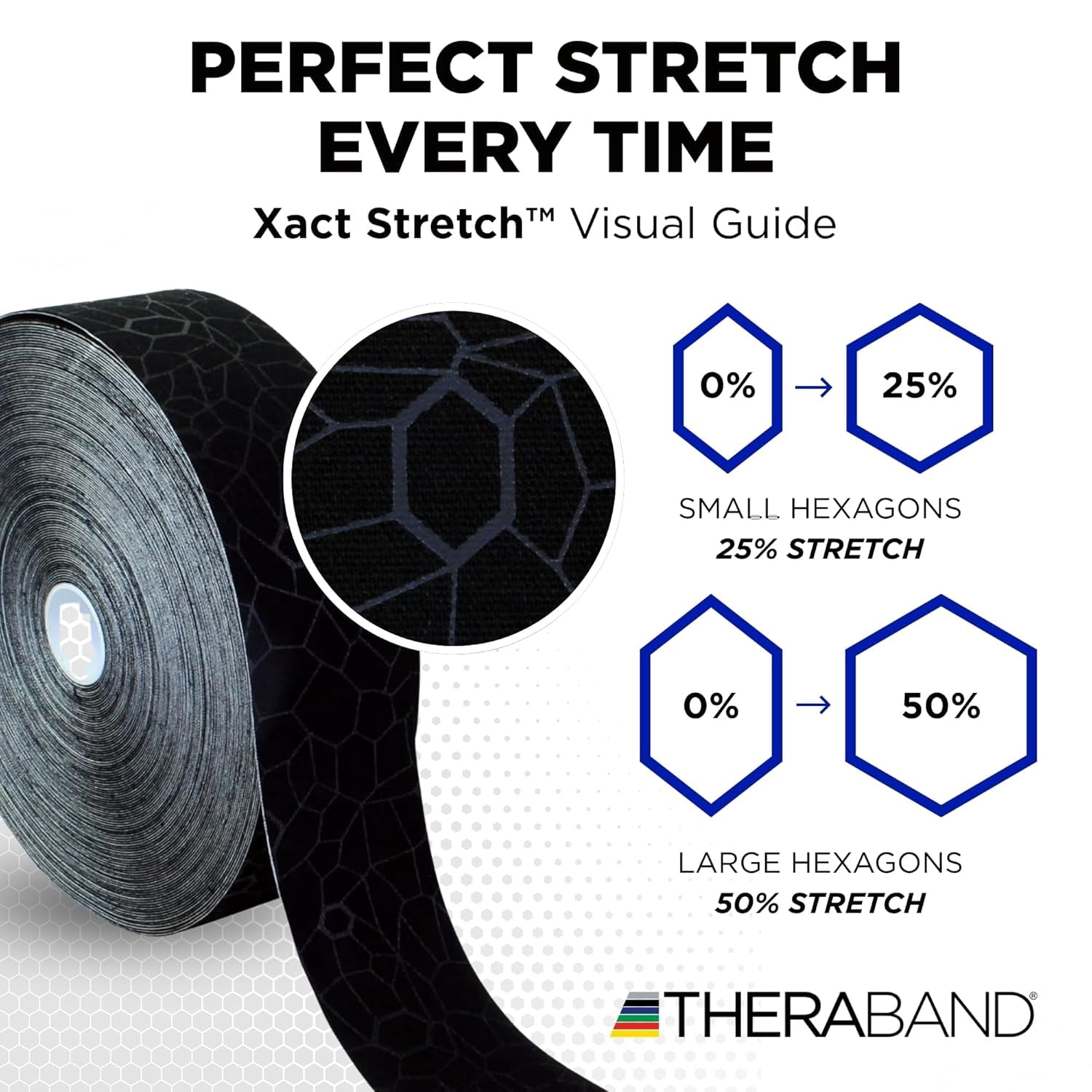 THERABAND Kinesiology Tape, Black/Black, 2"x103.3', Bulk Roll