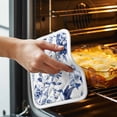 thumbnail image 3 of White Blue Spring Floral Pot Holders for Kitchen Heatproof Potholder, 5 Pack Summer Botanical Hummingbird Hot Pads Multipurpose Oven Pads Cloth Potholders Trivet for Cooking Baking, 3 of 8