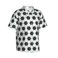 thumbnail image 2 of Balery Soccer Print Men's Hawaiian Shirts Short Sleeve Beach Shirt Relaxed Fit Vacation Button Down Shirts-X-Large, 2 of 9