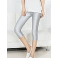 thumbnail image 3 of Neon Short Pants Leggings Shiny Polyester Spandex Capris Colorful High Elastic Casual, 3 of 5