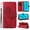 Red, variant on Wallet Case for OPPO A11k 2020, Kickstand and 3 Card Slots, Shockproof and Scratch Resistant, Purple