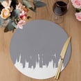 thumbnail image 3 of Abstract Grey Round 15 Inch Placemats Set of 4, Modern Minimalist Graffiti Artwork HeatResistant Non Slip Place Mats for Dining Table, Wipeable Braided Kitchen Table Mats for Housewarming, 3 of 9