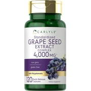 Grape Seed Extract 4,000mg | 120 Quick Release Capsules | Standardized Extract Complex with Polyphenols | By Carlyle