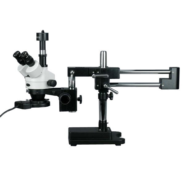 AmScope 3.5X90X Trinocular Boom Stand Zoom Stereo Microscope with 3MP