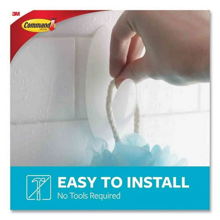 Medium Bath Hooks Value Pack, Plastic, White, 3 lb Capacity, 6 Hooks and 6 Strips Medium Bath Hooks Value Pack, Plastic, White, 3 lb Capacity, 6 Hooks and 6 Strips