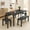Black, variant on Aiho 4-Piece Dining Table Set - Industrial Kitchen Table & Chairs with Stain-Resistant Oak Top, Space Saving Design for Small Homes, Gray