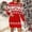 Red, variant on KANG Festive Knit-Style Bodycon Dress | Women's Long Sleeve Christmas Print Bandage Dress for Holiday PartiesBlackL