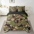 thumbnail image 2 of Manfei Abstract Camouflage Twin Bedding Sets 7pcs, Green Brown Camo Bedding Comforter Set, Military Patriotic Theme Sheet Sets, Super Cozy Room Decor, 2 of 8