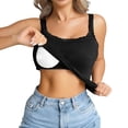 thumbnail image 5 of Black Tank Tops for Women Tank Tops with In Bras Lace Spaghetti Strap Camisole Casual Padded Sleeveless Ribbed Shirts, 5 of 6