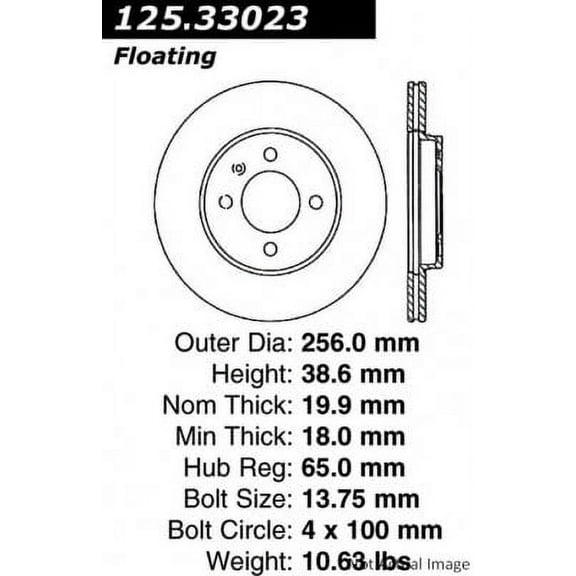 Centric 125.33023 Disc Brake Rotor Fits select: 1990-1999 VOLKSWAGEN JETTA, 1995-2002 VOLKSWAGEN CABRIO