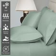 thumbnail image 4 of 400 Thread Count Sea Foam 6 Piece Queen Sheets Set Includes 2 Bonus Pillow Cases, 100% Long Staple Cotton Soft Sateen Bed Sheets With Deep Pocket, Value Pack 6 Pc Cotton Sheets Queen, 4 of 8