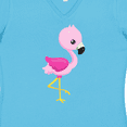 thumbnail image 4 of Inktastic Cute Flamingo, Baby Flamingo, Pink Flamingo, Bird Women's V-Neck T-Shirt, 4 of 5