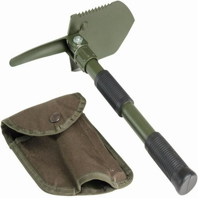 Pala plegable al aire libre, pala plegable para acampar, pala plegable multifunción 4 en 1, camping, senderismo, actividades al aire libre para todo terreno, pesca, jardinería