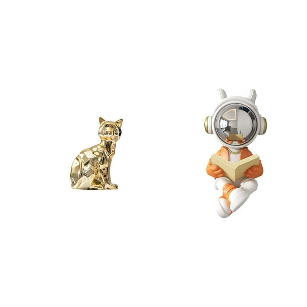 Escultura de gato , figura decorativa, artesanía, adorno espacial animal para chimenea o centro de mesa.