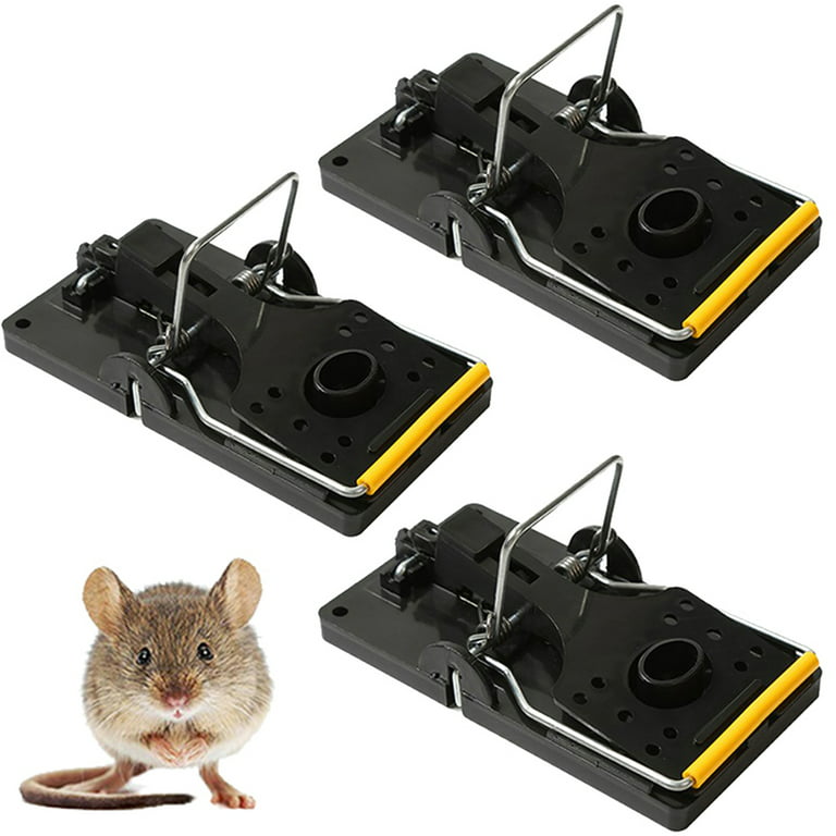 Elbourn 2-Pack Reusable Rat Catching - Mice Mouse Traps Rodent Catcher for Indoor Outside Pest Control, Size: 9.7x4.6x5.5 cm, Black