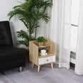 thumbnail image 2 of HOMCOM Nightstand, Bedside Table, Side Table w/ Drawer and Shelf, Natural, 2 of 10