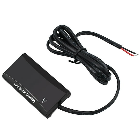 Miangastore Voltmètre à Affichage LED Bleu DC 12V Portable Étanche Jauge de Tension Voltmètre pour Voiture Moto (Blanc)