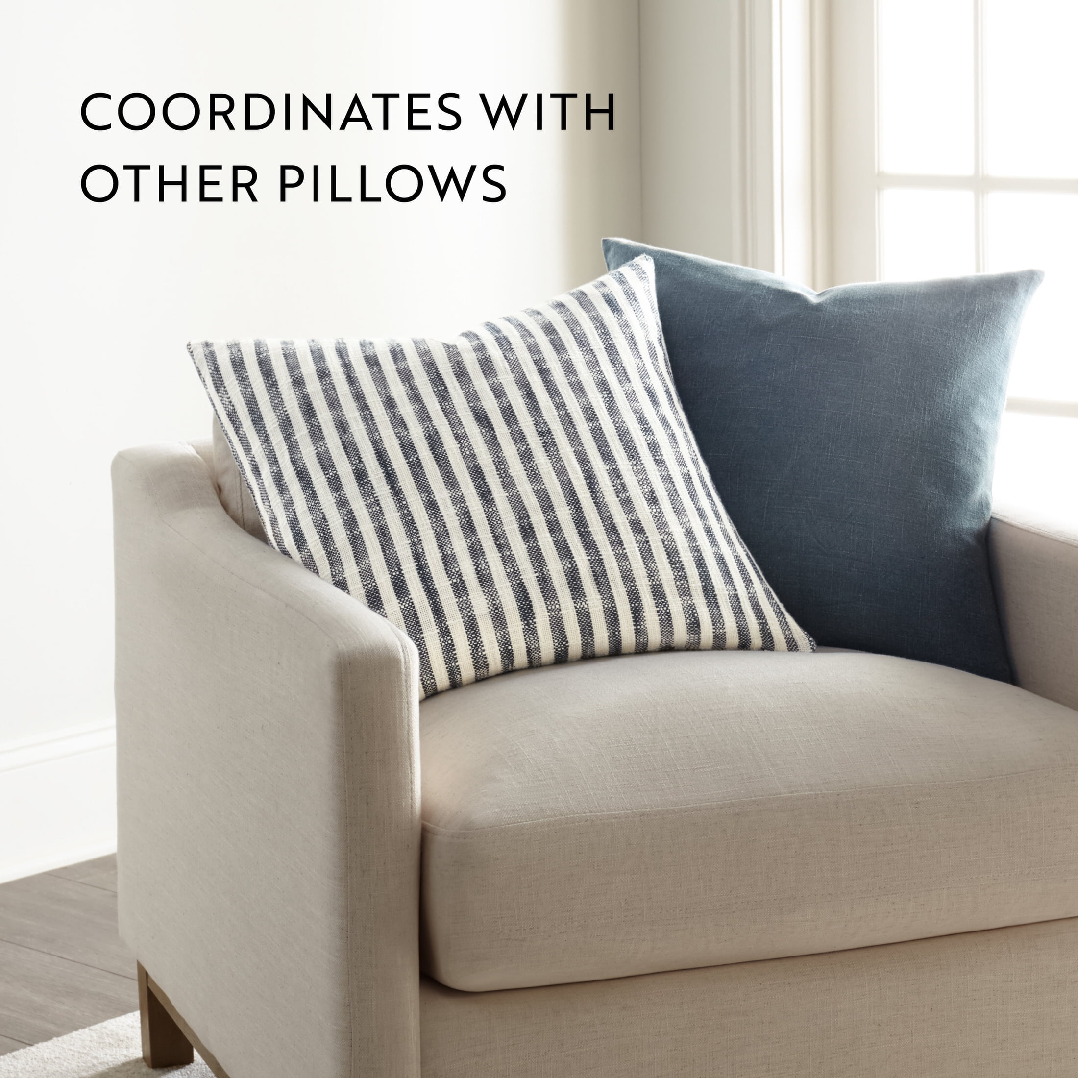 Noble Linens Yarn-Dyed Cotton Decor Throw Pillow in Bengal Stripe Pattern