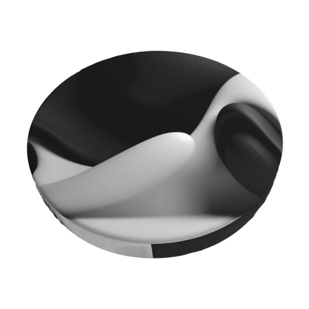 Balery Black White Fluid Sculpture Fundas de asiento para taburete de bar redondo de tela de terciopelo ajustables que protegen de arañazos y manchas para sillas de 14 a 17 pulgadas.-13 inch