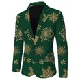thumbnail image 4 of Christmas Blazer Men's Christmas Snowflake Santa Claus Printed Pocket Lapel Buttoned Blazer Suit Jacket Suit, 4 of 5