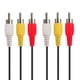 thumbnail image 5 of Cable de extensión de audio y video compuesto de 3 RCA a 3 RCA, cable AV, amarillo, rojo y blanco, cable de carga tipo C para Android, 3 pies, 6 pies, lote de parches, 25 más largo, 10 pantallas, 5 of 8