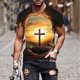 thumbnail image 1 of Tops para hombre, blusas y camisas de manga corta con cuello redondo para hombre, jersey informal con cuello redondo estampado para hombre, pantalones cortos deportivos para fitness, blusa de poliéste, 1 of 5