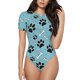 thumbnail image 1 of Fotbe Cute Dog Footprints Body de Mujer con Cuello Redondo y Mangas Cortas, Sin Mangas Ajustado, Suave, Cómodo y Básico-Medium, 1 of 7