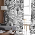 thumbnail image 4 of Grey Tropical Leaves Sheer Curtains 84 Inches Long 2 Panels Set, Window Sheer Curtains for Living Room/Bedroom, Summer Palm Trees Botanical Light Filtering Rod Pocket Curtain 52'' x 84'' x 2, 4 of 7
