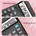 thumbnail image 3 of Voice Calculator 12-Digit Desktop Calculator with Mechanical Keyboard Feel, Solar & Battery Powered, Auto Shut-Off, GT/M Functions for Home Office Finance Use – 1 Pack, 3 of 4