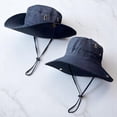 thumbnail image 6 of Outdoor Boonie Hat Wide Brim Sun Protection Hat Adjustable Chin Strap Breathable Fishing Hiking Cap, 6 of 6