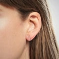 thumbnail image 3 of 14k Rose Gold Bar Earrings Polished Stud 12mm Line Stick Minimalist Earrings rose-gold, 3 of 17