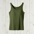 thumbnail image 5 of OGLCCG Women Plus Size Tank Top with Built in Bra Crewneck Sleeveless Camisole Tops with Shelf Bra Solid Color Slim Fit Stretch Undershirts, 5 of 8
