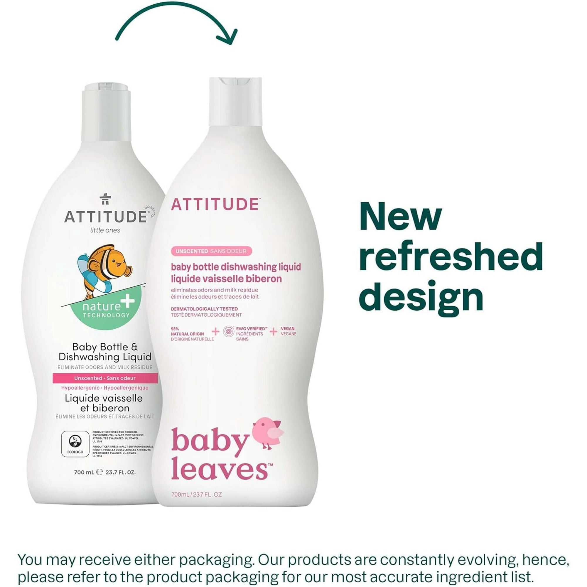 Attitude Eco Baby Baby Bottle & Dishwashing Liquid - 23.7 fl oz Pack of 3