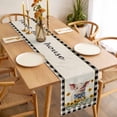 thumbnail image 3 of Table Runner 120 Inches Long for Kitchen Dining, Pig Sunflowers Dresser Scarf Farmhouse, Dining Table Decorations for Wedding/Parties, Yellow Floral Black White Checkered Rustic 13 x 120 In, 3 of 8
