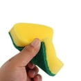 thumbnail image 3 of Esponja de utensilios de cocina para el hogar, almohadilla de limpieza para platos, verde y amarillo, 2 piezas, 3 of 3