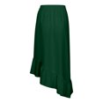 thumbnail image 4 of HXWCHs Women's Elegant High Waist Elastic Midi Skirt Flowy Solid Tiered Ruffle Hem Casual Swing Red XXXL, 4 of 8