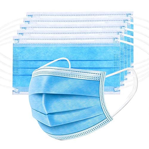 Mascarillas faciales médicas desechables, paquete de 100, 3 capas para adultos