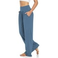 thumbnail image 3 of Elevated Women's Casual Pants High Waisted Wide Leg Trousers with Pockets for Comfortable Everyday Wear Elastic High Waisted Straight Leg Pull On Trousers, 3 of 5
