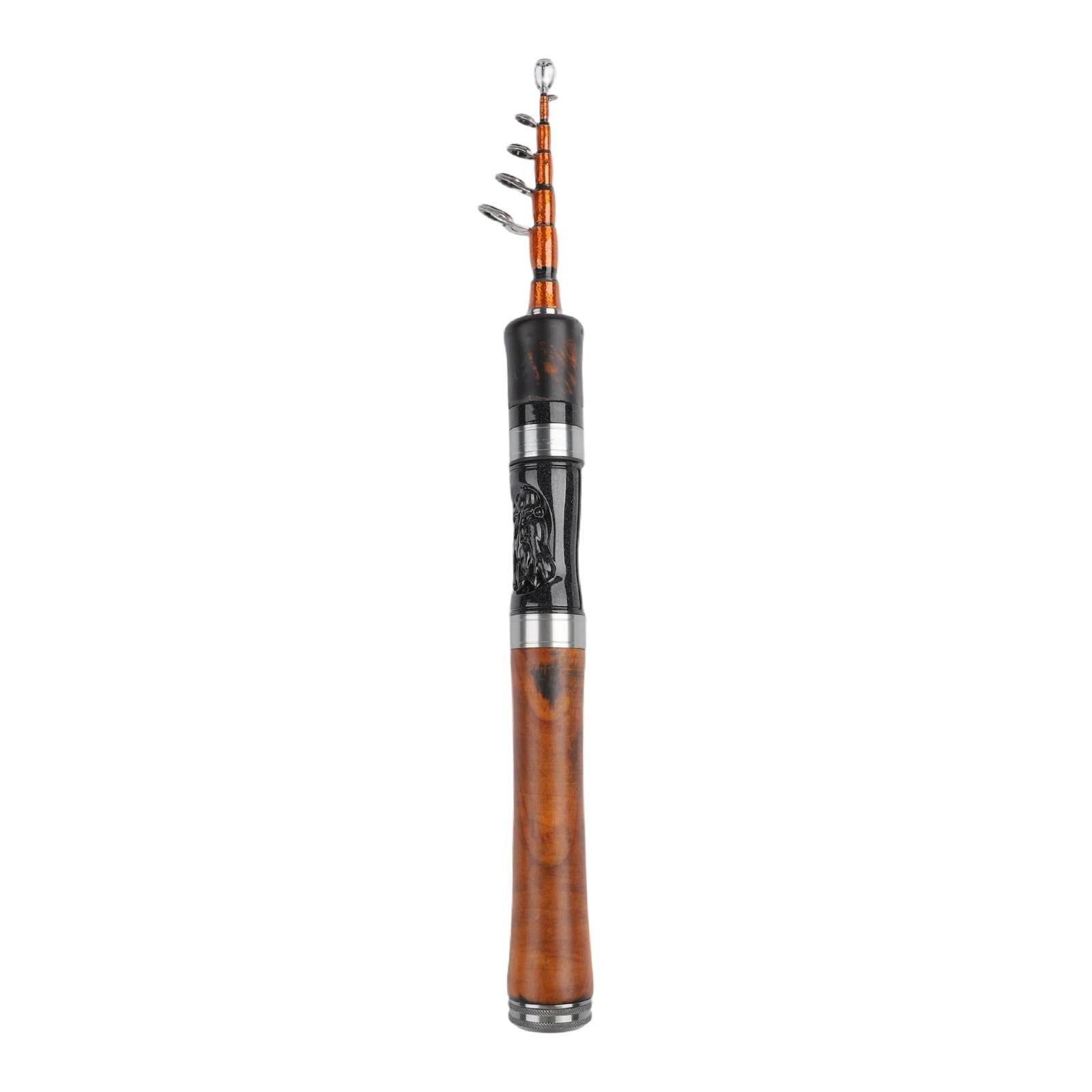 Ultralight Telescopic Fishing Rod 1.5m Carbon Fiber Portable Spinning Rod for Small Stream Fishing Black