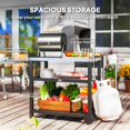 thumbnail image 4 of Outdoor Grill Dining Cart with Stainless Steel Top, 3-Shelf BBQ Food Prep Table & Pizza Oven Stand, Movable Kitchen Island with Hooks and Wheels, Charcoal Grey, 40.2"W x 31.9"H, 4 of 7