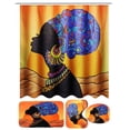 thumbnail image 2 of African Women Shower Curtain Bathroom Rug Bath Mat Non-Slip Toilet Lid Cover Set, 2 of 7