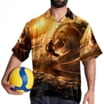 thumbnail image 4 of Surfing in Summer Men's Short Sleeve Hawaiian Beach Shirts, Casual Printed Button Down Spread Collar Tops, Summer Unisex Style, 4 of 6