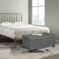 thumbnail image 3 of Homebeez Fabric Storage Ottoman Bench Foot Stool Footrest Gray, 3 of 5
