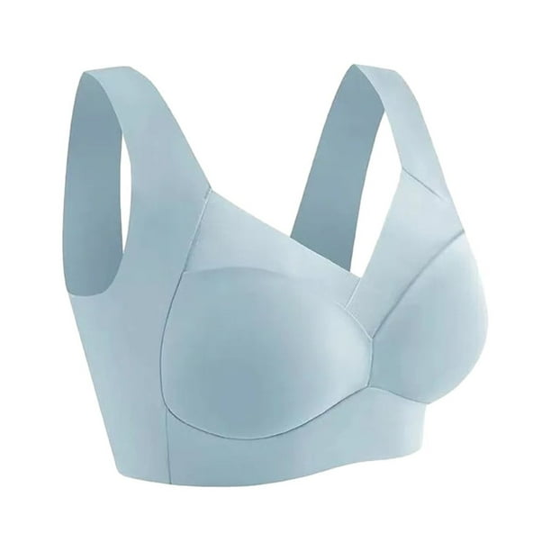 Thinsony Polyester Everyday Bras For Women No Back Fat Wire Free And  Posture Correcting Wire Free Casual light blue L