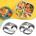 thumbnail image 1 of Ganfancp Platos Divididos de Acero Inoxidable para Niños, Platos Indestructibles para Niños, Platos Divididos con Formas Bonitas para Comedores Pegajosos, Almuerzo, Camping Ofertas Del Día Sólo En Lí, 1 of 7
